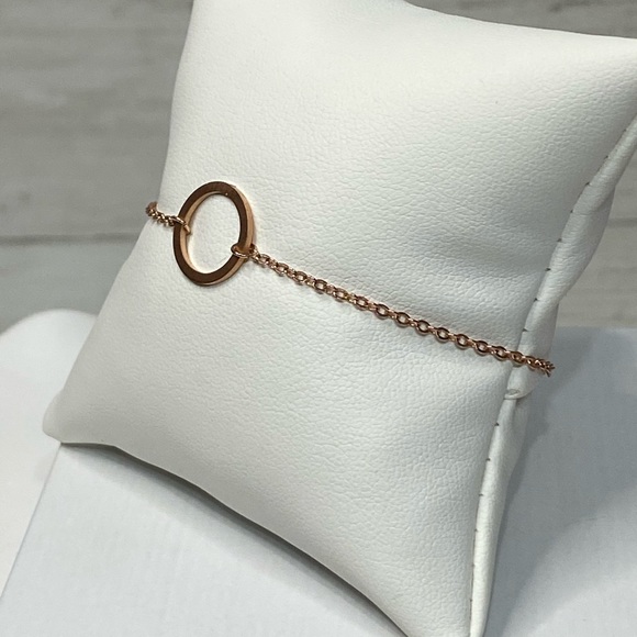 Rose Gold Stainless Steel Minimalist Bracelet - Picture 4 of 6